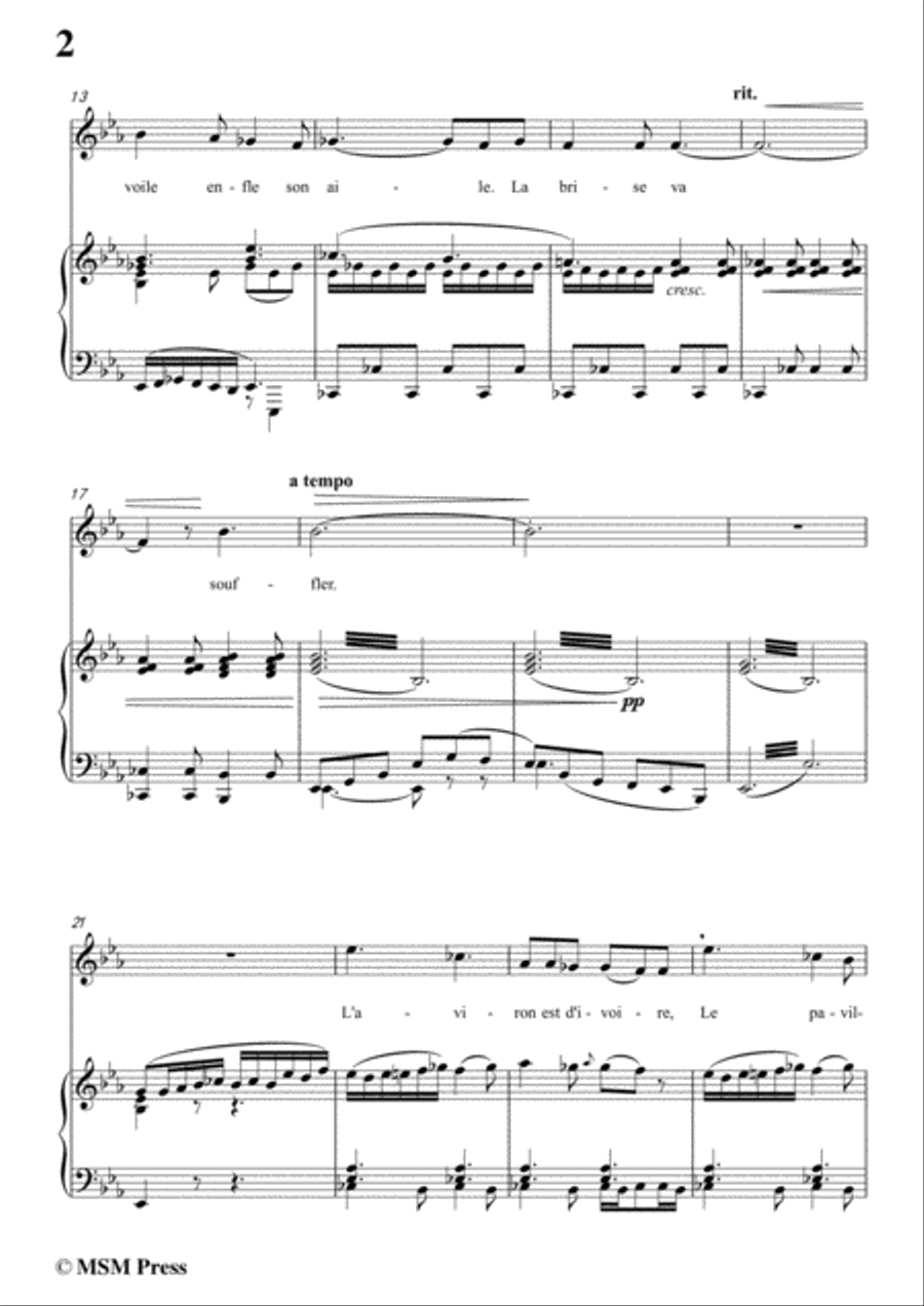Berlioz-L'ile Inconnue in E flat Major,for voice and piano Voice Solo scores gallery preview page 4