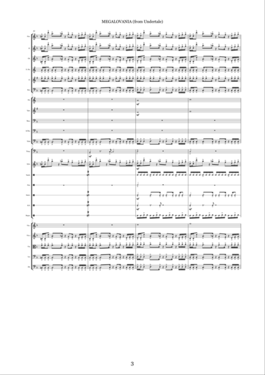 MEGALOVANIA (from Undertale) Full Orchestra scores gallery preview page 6
