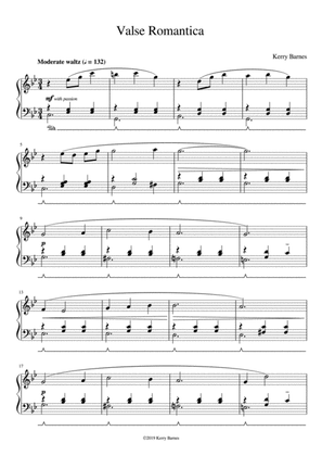 "Valse Romantica" Ideal piano recital piece at intermediate level.