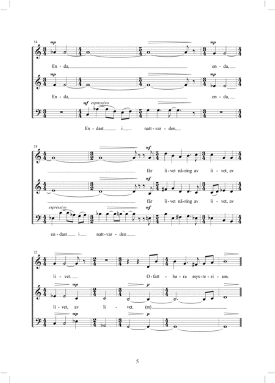 Tre motetter Tre motetter 3-Part scores gallery preview page 5