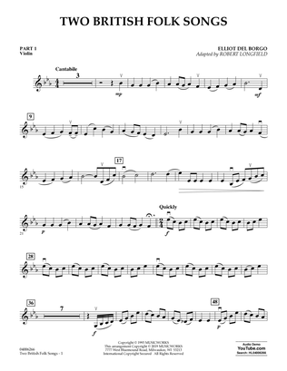 Book cover for Two British Folk Songs (arr. Robert Longfield) - Pt.1 - Violin
