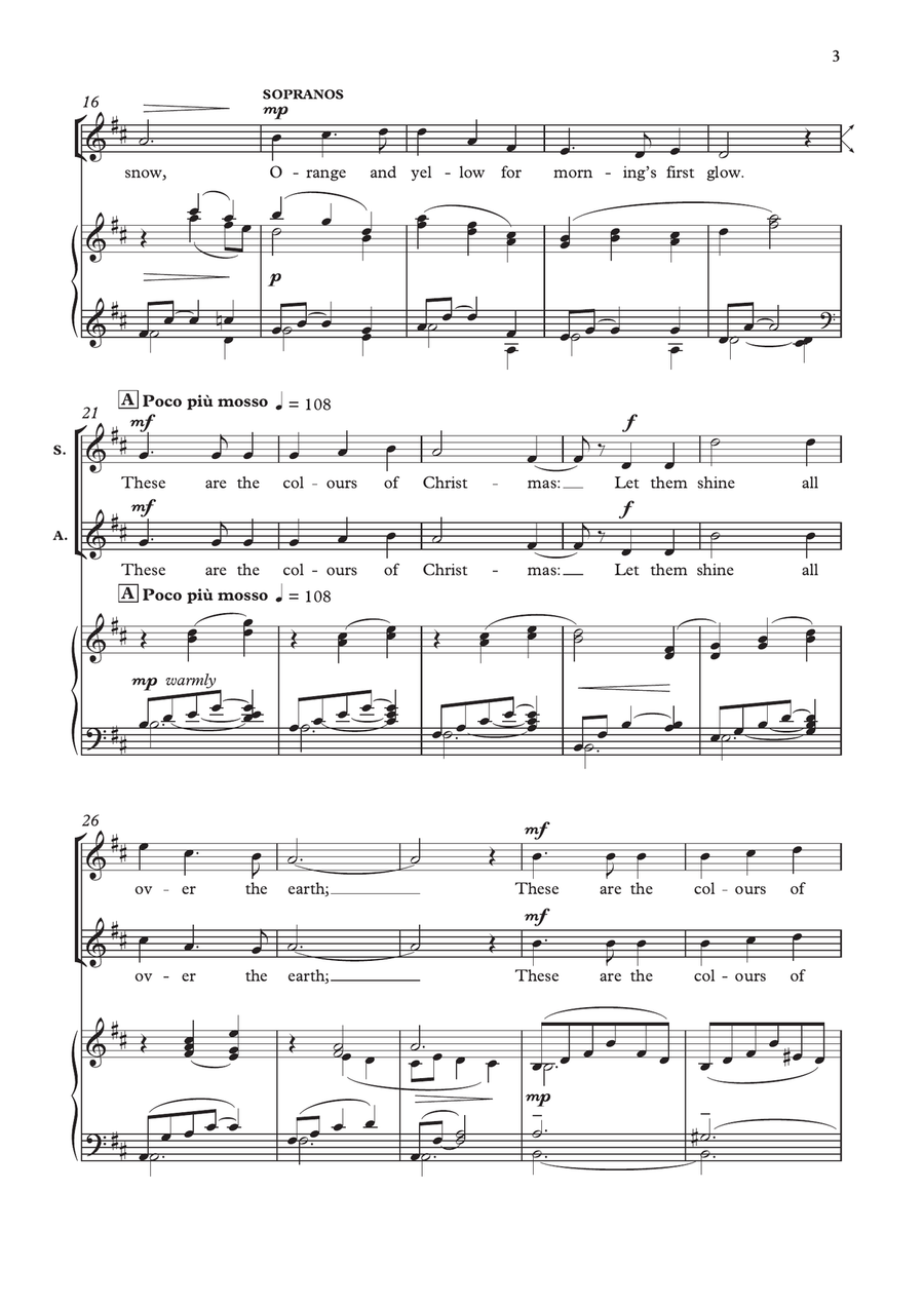 The Colours of Christmas by John Rutter SA - Digital Sheet Music page 3