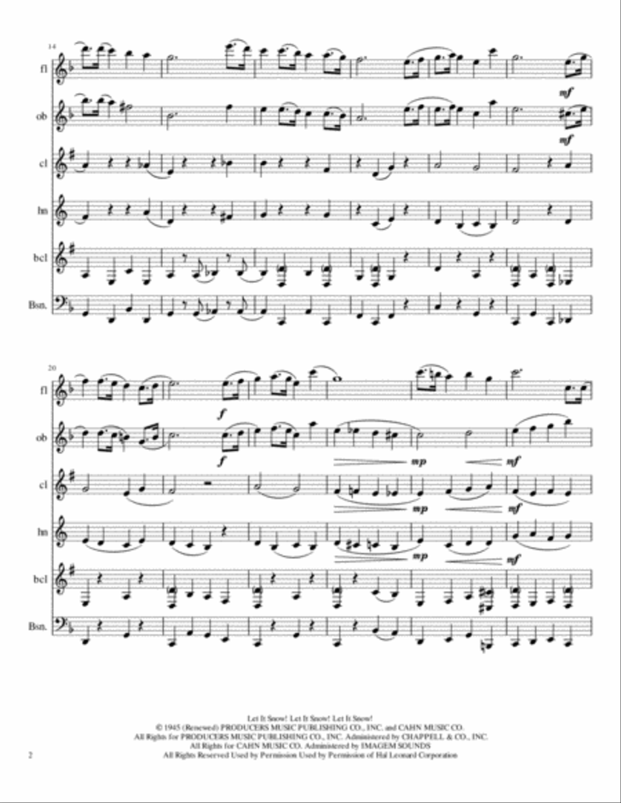 Let It Snow! Let It Snow! Let It Snow! Woodwind Quintet scores gallery preview page 2