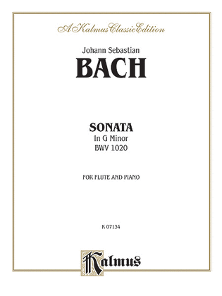 Book cover for Sonata in G Minor, BWV 1020