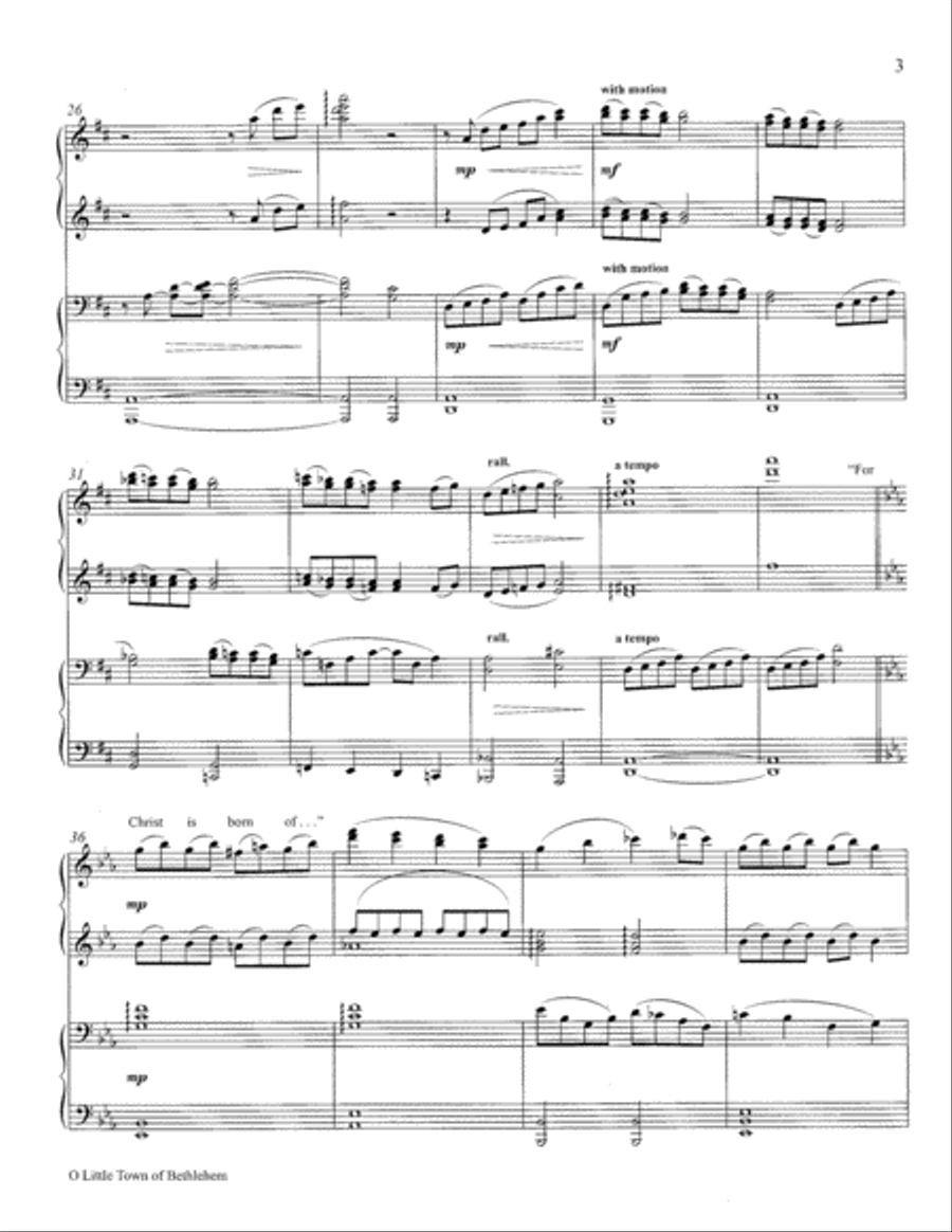 O Little Town of Bethlehem Piano Accompaniment scores gallery preview page 3