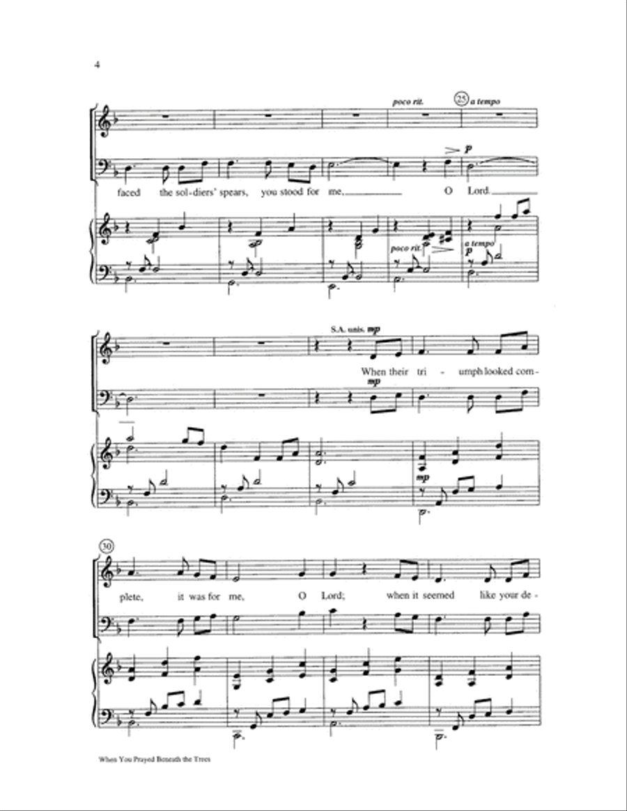 When You Prayed Beneath the Trees 4-Part scores gallery preview page 4
