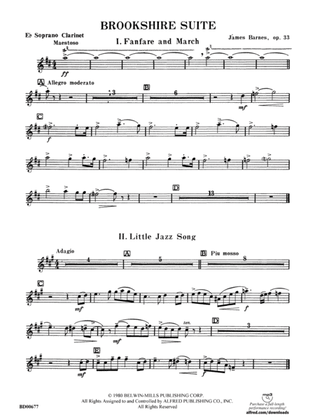 Brookshire Suite: E-flat Soprano Clarinet