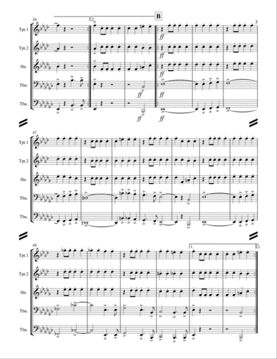 March - Joyce’s 71st N.Y. Regiment March (for Brass Quintet) Brass Quintet scores gallery preview page 4