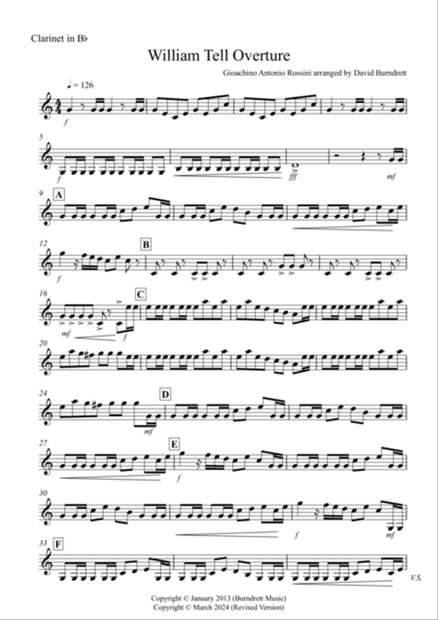William Tell Overture for Clarinet and Bassoon Duet Woodwind Duet scores gallery preview page 5