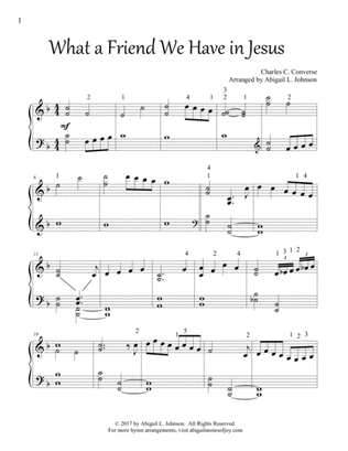 What a Friend We Have in Jesus (Intermediate Piano Solo)