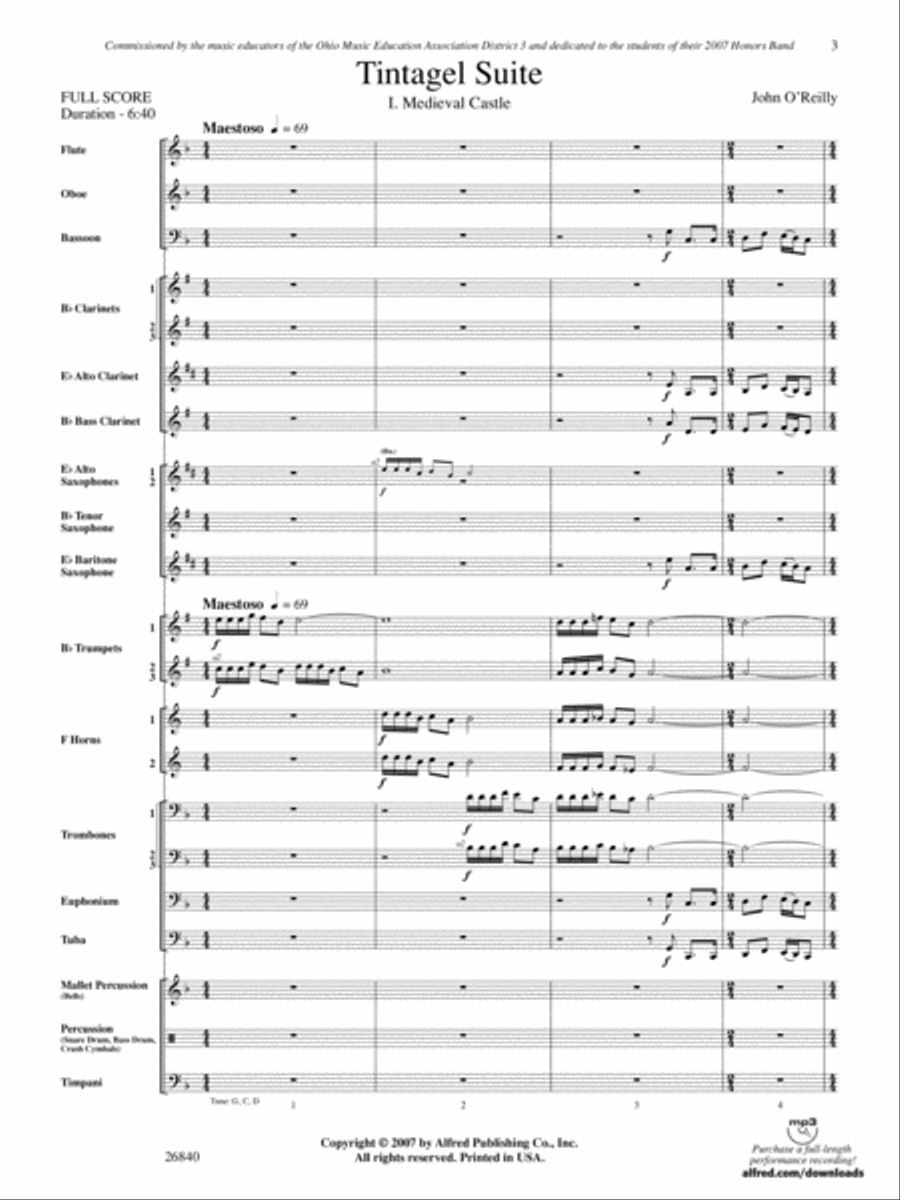 Tintagel Suite: Score Concert Band scores gallery preview page 3