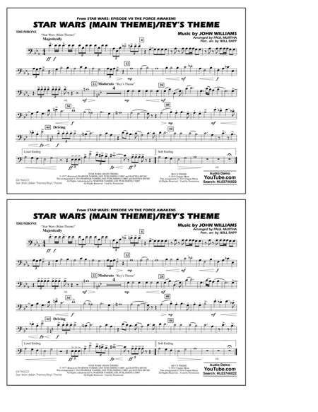 Star Wars Main Theme/Rey's Theme (from The Force Awakens) - Trombone