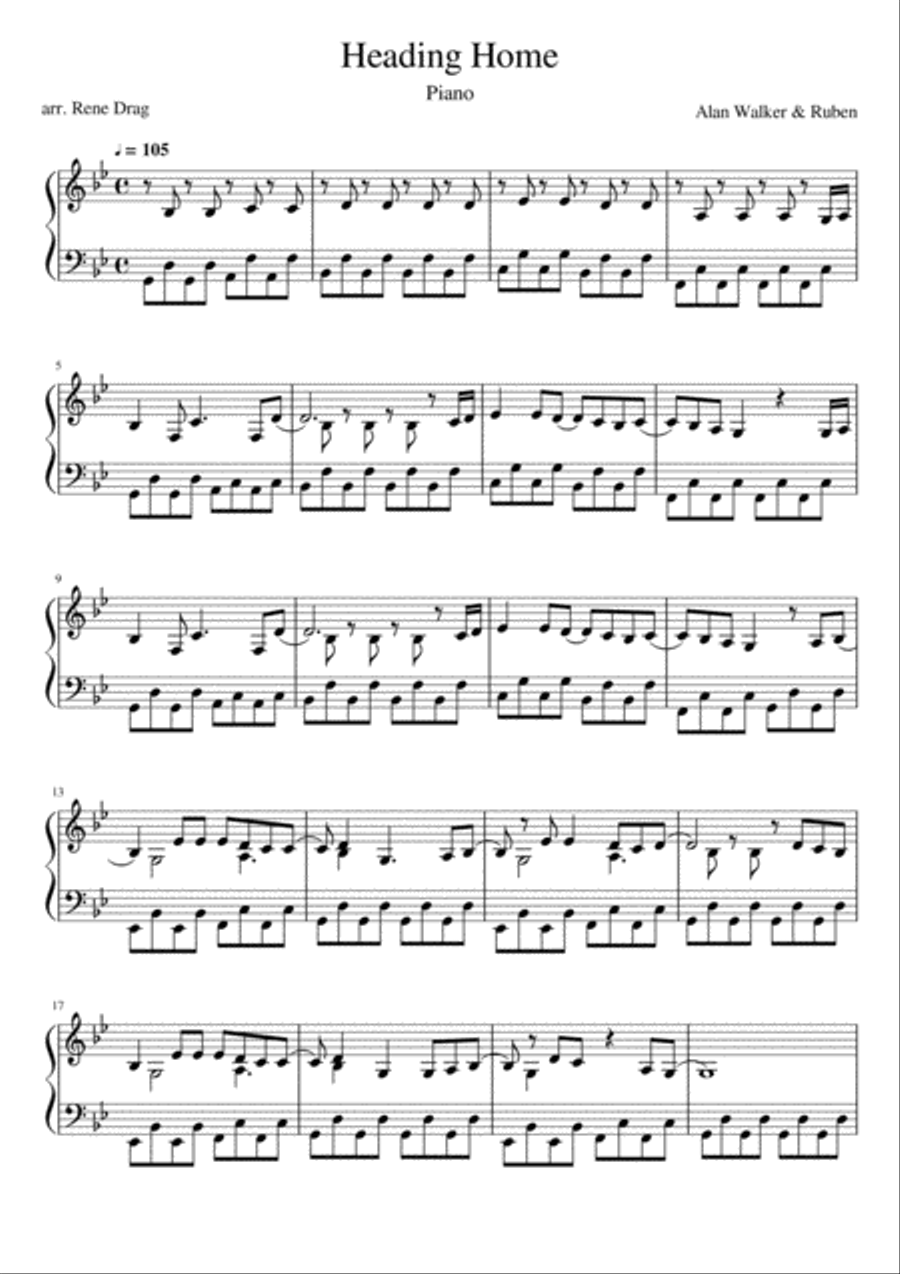 Heading Home Heading Home Piano Solo scores gallery preview page 1