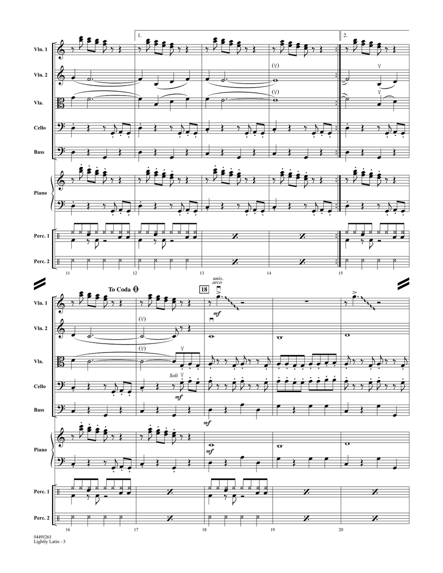 Lightly Latin - Conductor Score (Full Score) Orchestra scores gallery preview page 3