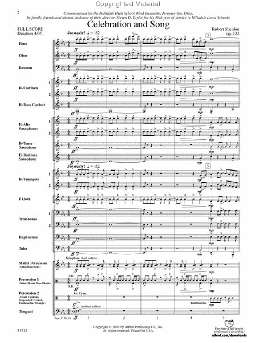 Celebration and Song Concert Band scores gallery preview page 2