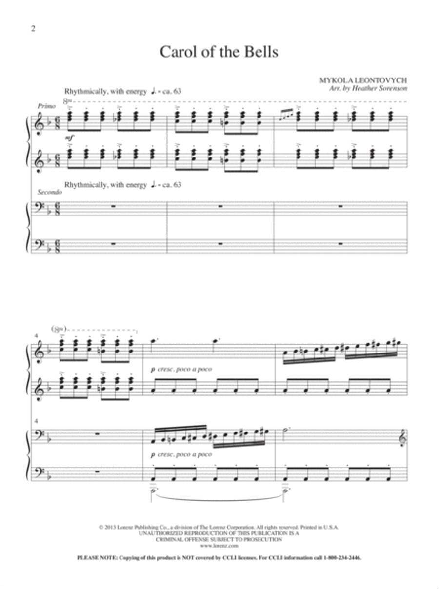 4-Hands for Christmas 4-Hands for Christmas Piano Duet scores gallery preview page 2