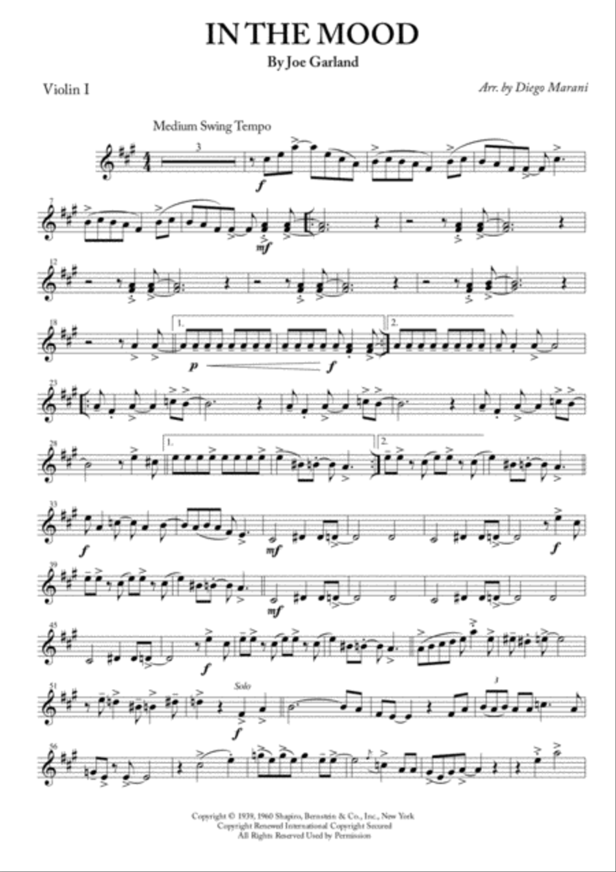 In The Mood String Quartet scores gallery preview page 1