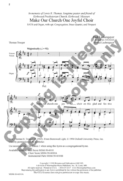 Make Our Church One Joyful Choir (Choral Score) image number null