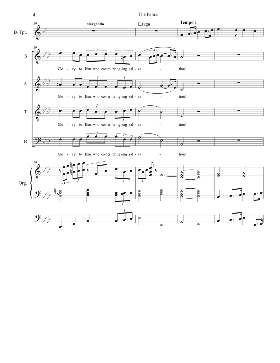 The Palms (Vocal Quartet - (SATB) 4-Part scores gallery preview page 4