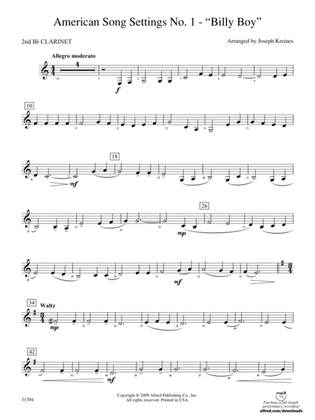 American Song Settings, No. 1: 2nd B-flat Clarinet