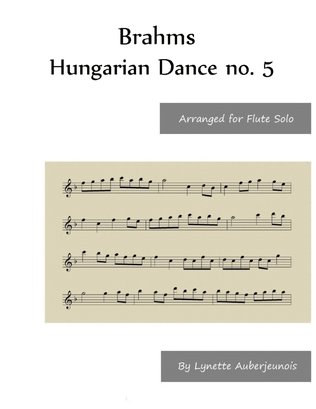 Book cover for Hungarian Dance no. 5 - Flute Solo