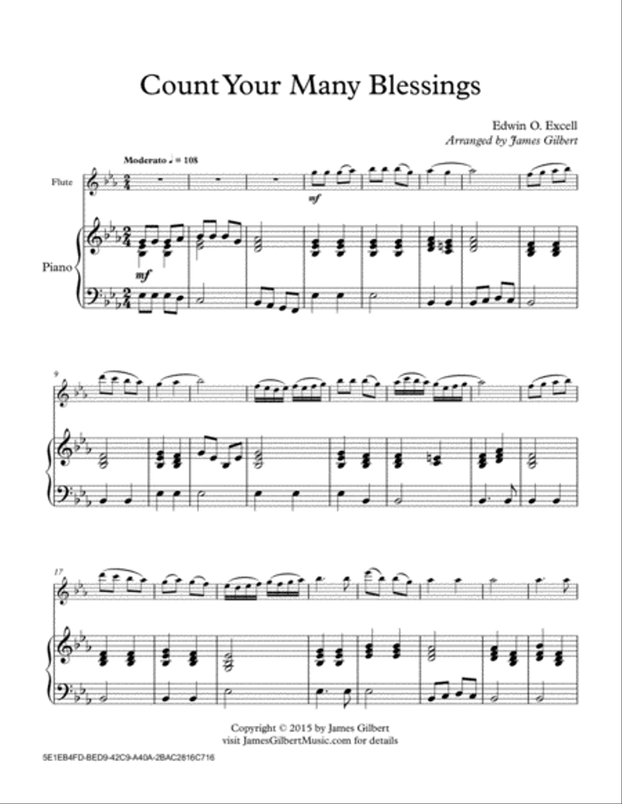 Count Your Many Blessings Flute Solo scores gallery preview page 1