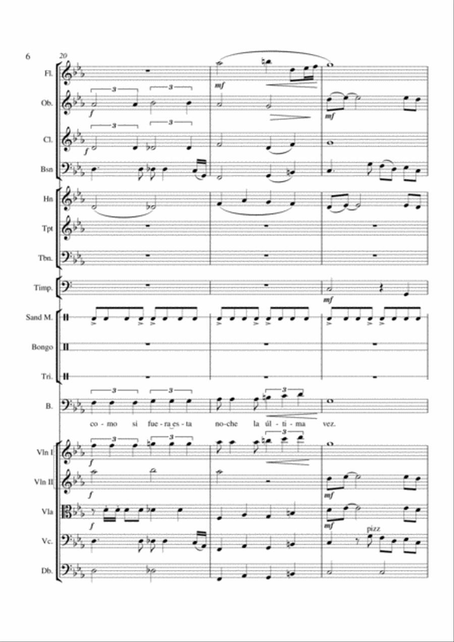Besame Mucho (Kiss Me Much) Percussion Ensemble scores gallery preview page 6