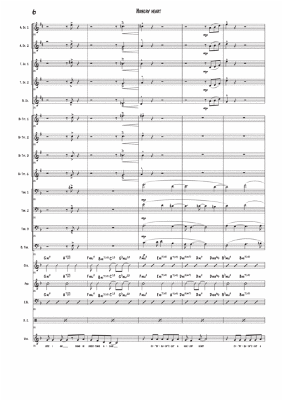 Hungry Heart Hungry Heart Jazz Ensemble scores gallery preview page 6