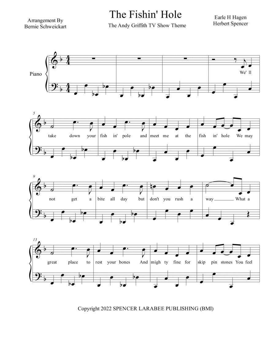 Andy Griffith Theme Piano Solo scores gallery preview page 1