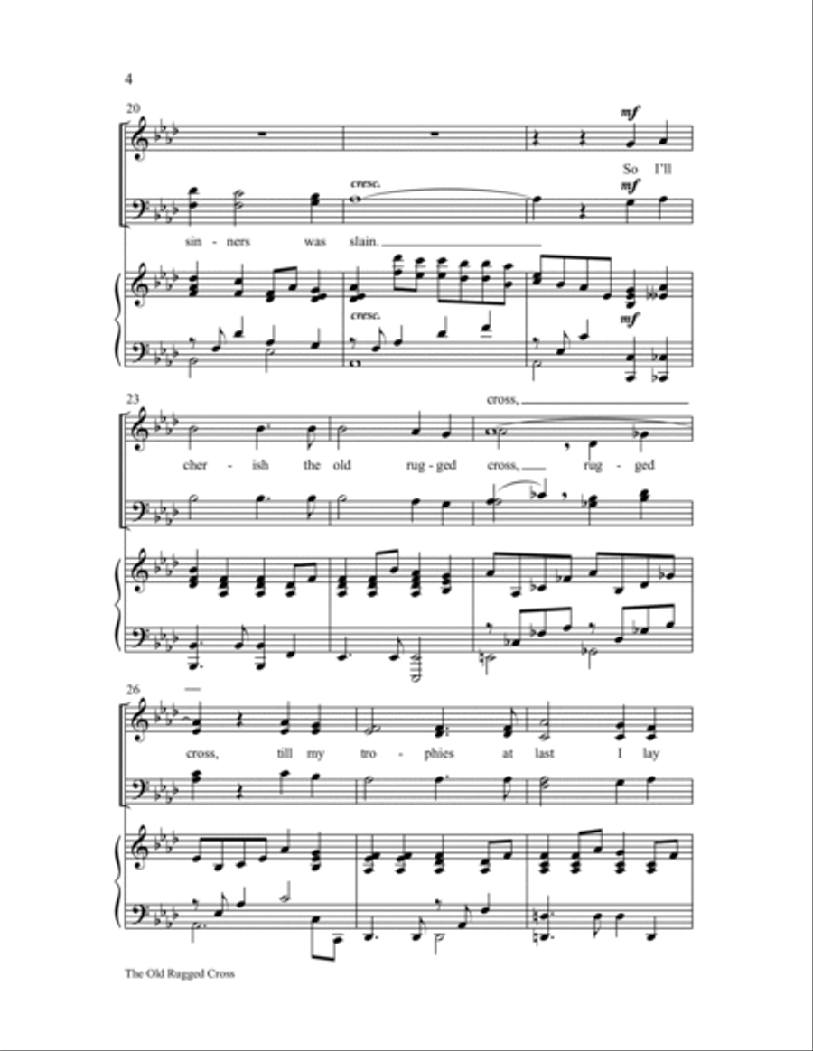 The Old Rugged Cross 4-Part scores gallery preview page 4