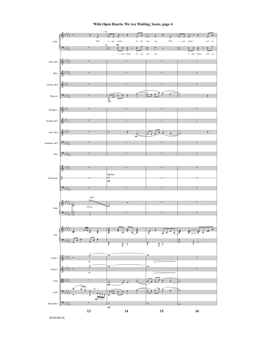 With Open Hearts, We Are Waiting - Orchestral Score and Parts Full Orchestra scores gallery preview page 6
