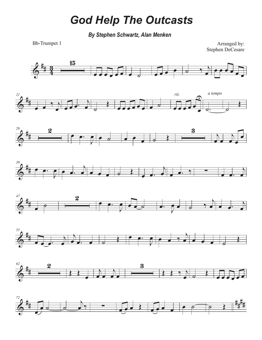 God Help The Outcasts Trumpet Duet scores gallery preview page 6