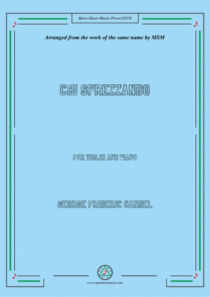 Book cover for Handel-Chi sprezzando,for Violin and Piano