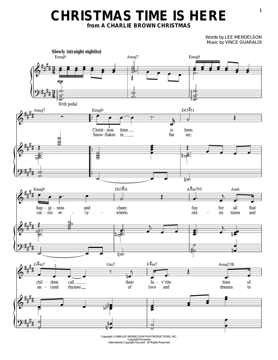 Christmas Time Is Here Piano, Vocal scores gallery preview page 1