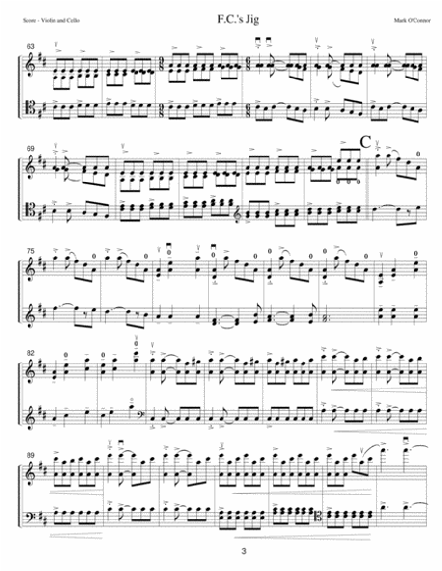 F. C.'s Jig (score - vln, cel) String Duet scores gallery preview page 6