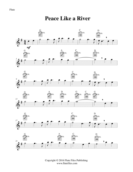 Peace Like a River - Flute Solo with Guitar Chords image number null