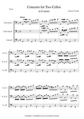 Book cover for Concerto for 2Cellos in G minor, RV 531