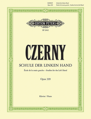 Book cover for Studies for the Left Hand Op. 399 for Piano