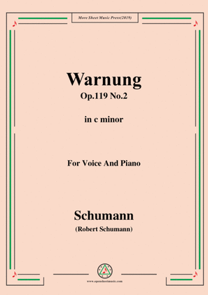Book cover for Schumann-Warnung,Op.119 No.2,in c minor,for Voice&Piano