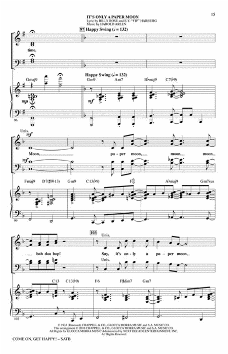 Come On, Get Happy! Vocal Jazz Ensemble scores gallery preview page 5