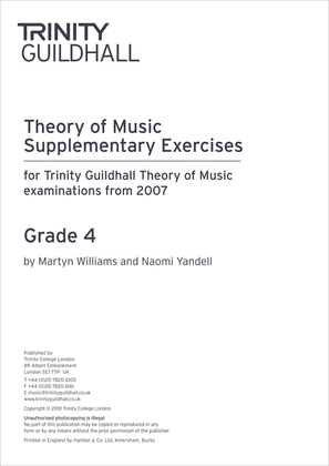 Book cover for Theory Supplementary Exercises Grade 4