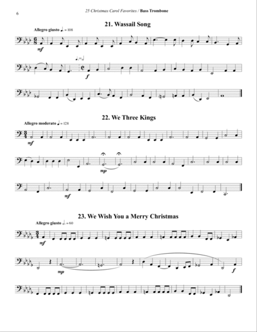 25 Christmas Carol Favorites for Trombone Quartet Trombone Quartet scores gallery preview page 8