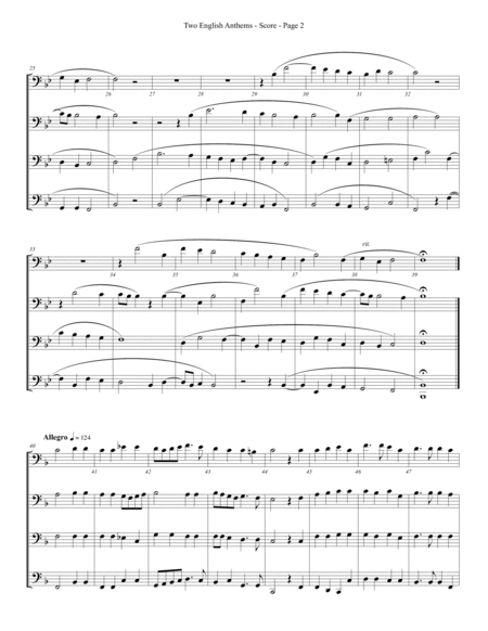 Two English Anthems for Trombone or Low Brass Quartet image number null