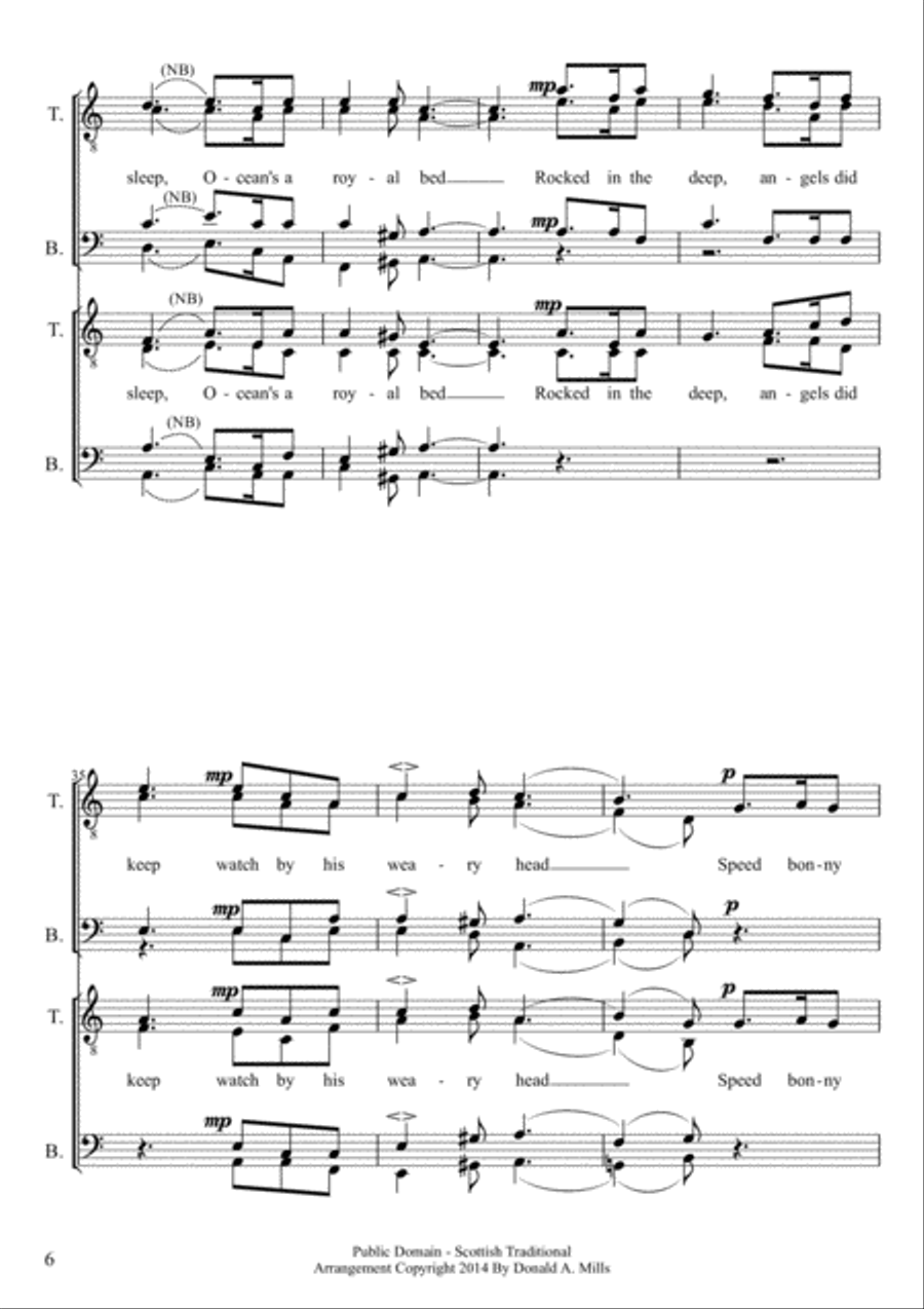 The Skye Boat Song TTBB scores gallery preview page 6