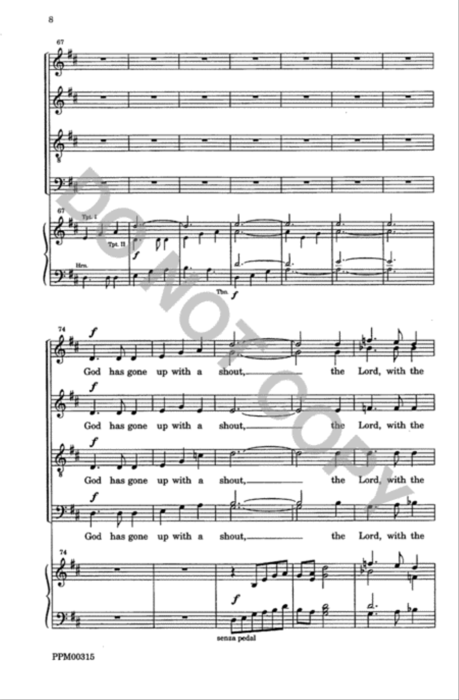 God Has Gone Up With a Shout SSATBB scores gallery preview page 9