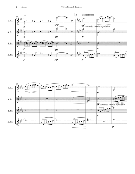 Sax Quartet - 3 Spanish Dances by Albeniz and Granados image number null