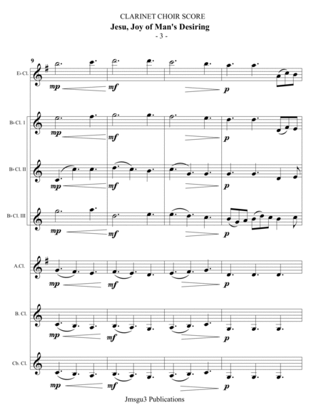 Bach: Jesu, Joy of Man's Desiring for Clarinet Choir image number null