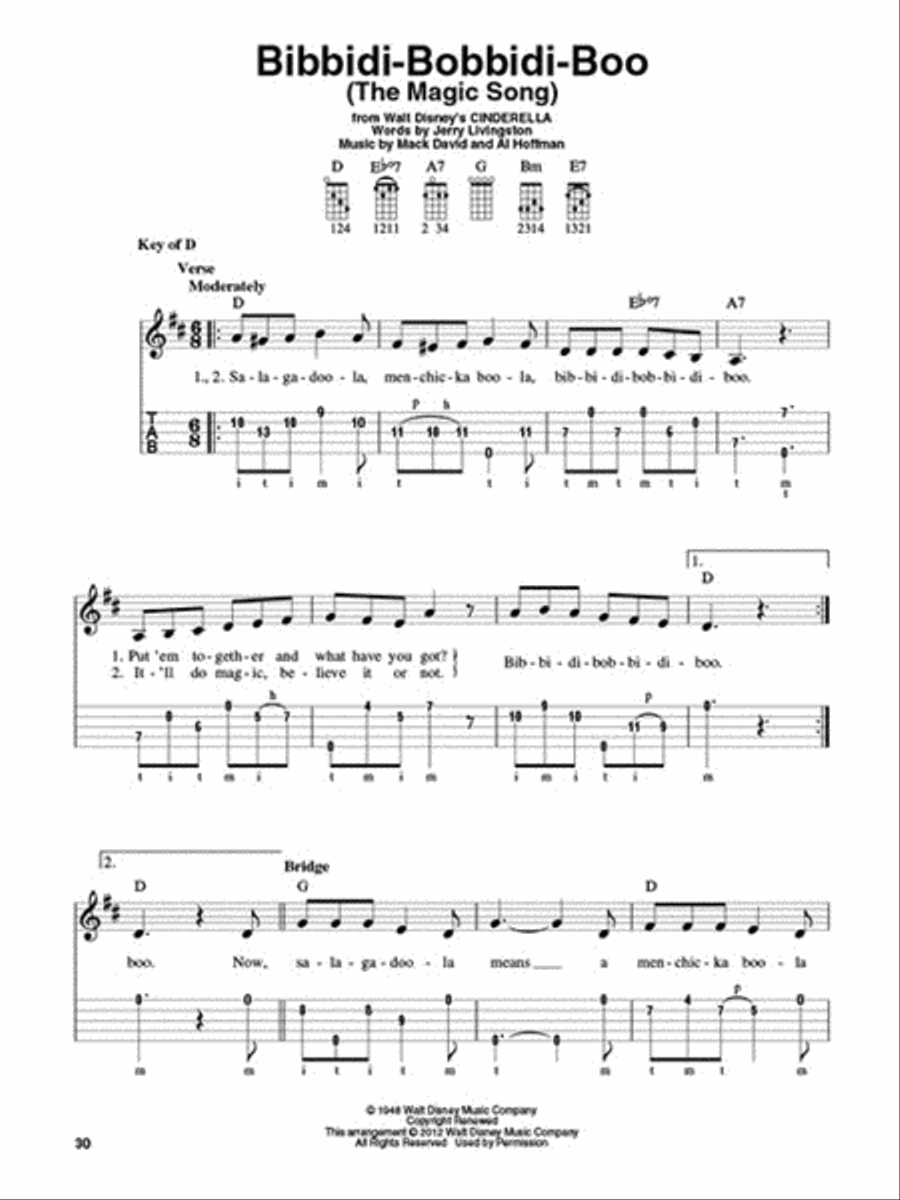 Disney Songs for Banjo Banjo scores gallery preview page 4