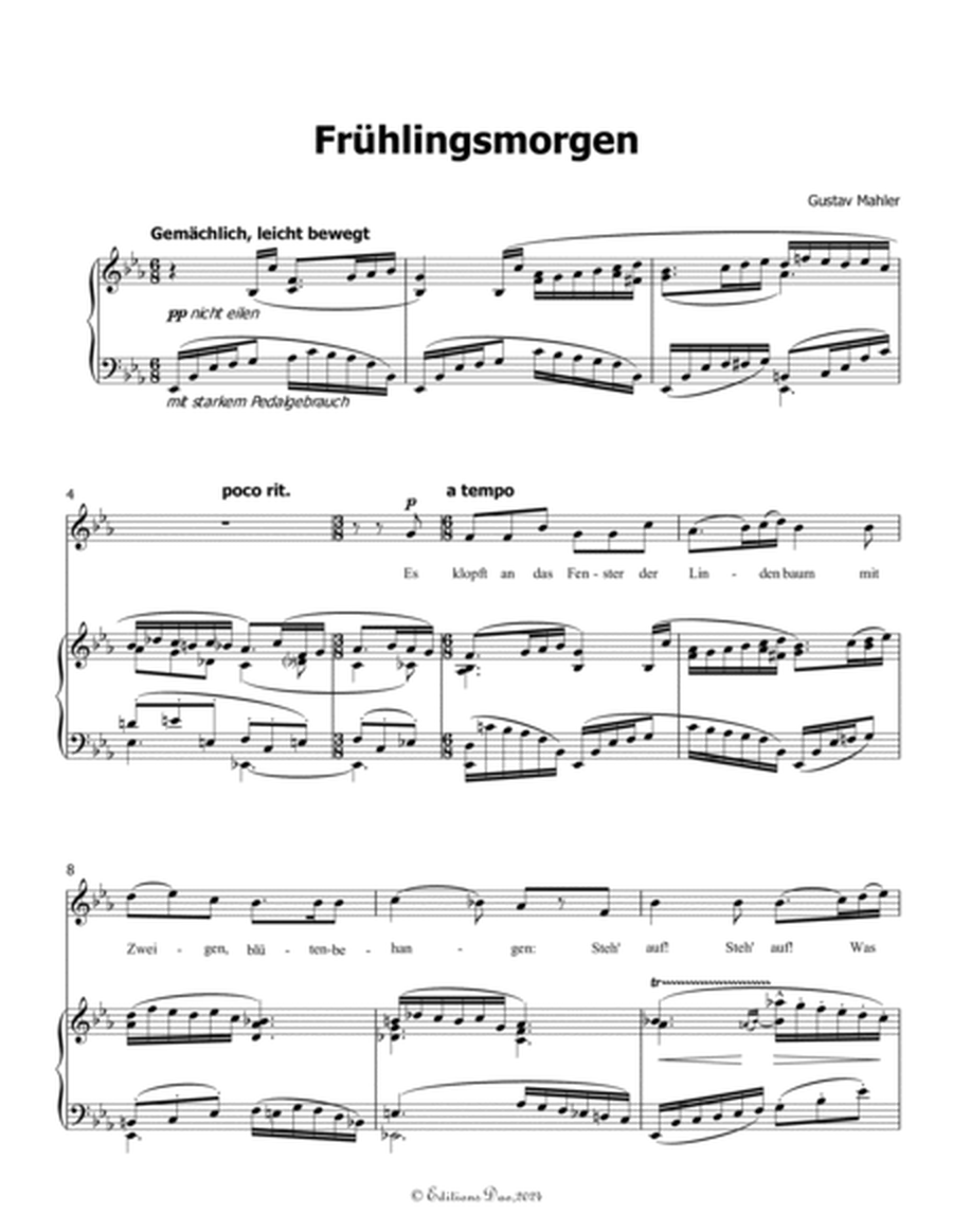 Frühlingsmorgen, by Mahler, in E flat Major
