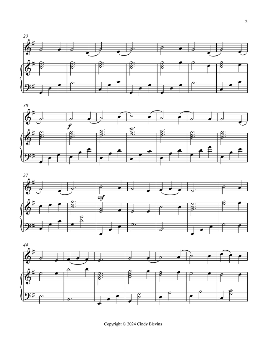 We Three Kings, for Piano and Tin Whistle (D) Piano scores gallery preview page 4